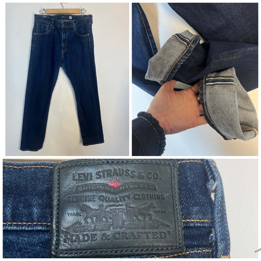Selvedge Japanese Mad - Levi's Women's Straight Leg Jeans in Dark Indigo Blue 31